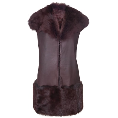 Ikeme Kadın Çift Taraflı Kürk Yelek