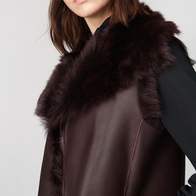 Ikeme Kadın Çift Taraflı Kürk Yelek