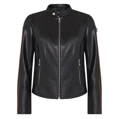 Ilaria Lacivert Kadın Deri Ceket