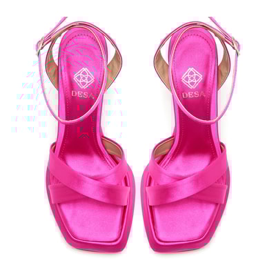 Inge Saten Fuşya Kadın Abiye Sandalet