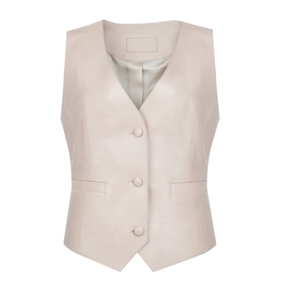 Itala Bej Kadın Deri Yelek