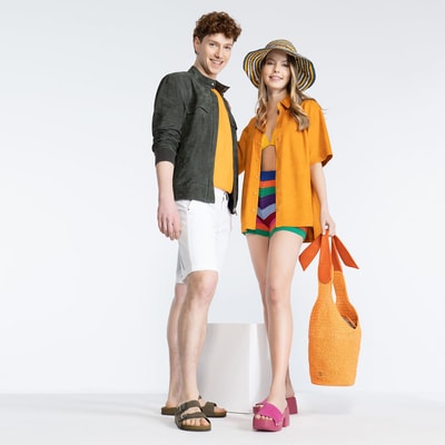 Jemma Turuncu Kadın Kısa Kollu Süet Deri Gömlek