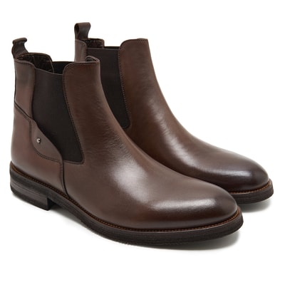 Jimbo Kahve Erkek Yandan Lastikli Deri Chelsea Bot