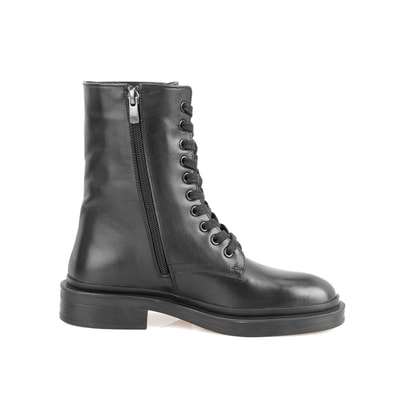 Juan Siyah Kadın Fermuarlı Deri Bot