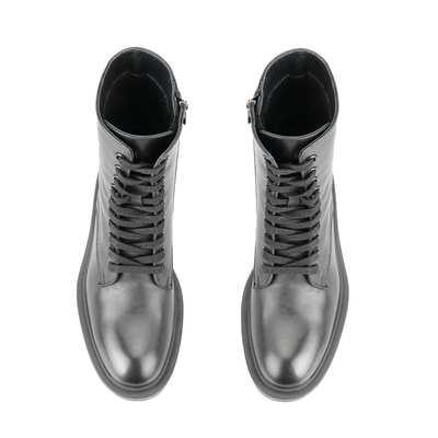 Juan Siyah Kadın Fermuarlı Deri Bot