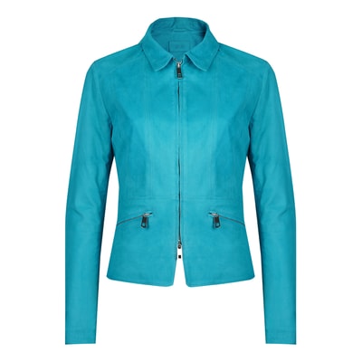 Juliette Turkuaz Kadın Süet Deri Ceket