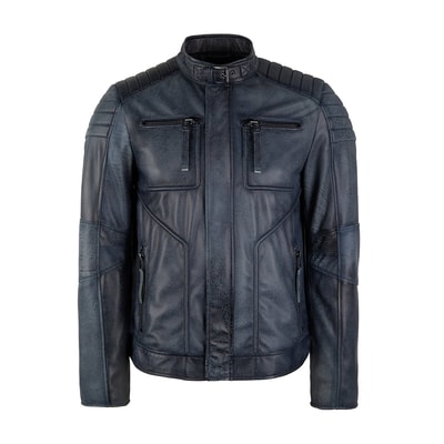 K-9061 ERKEK DERİ MONT, MAVİ, S