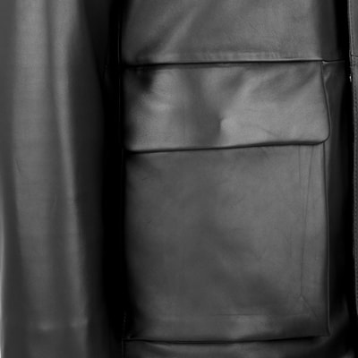 K14084 ERKEK DERİ MONT, SIYAH, XXXL