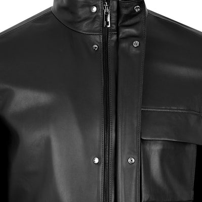 K14084 ERKEK DERİ MONT, SIYAH, XXXL