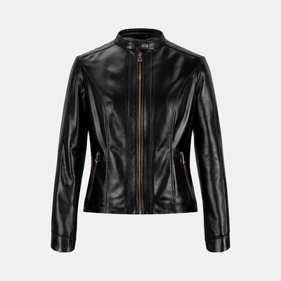 K15005 KADIN DERİ CEKET-E