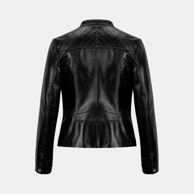 K15005 KADIN DERİ CEKET-E