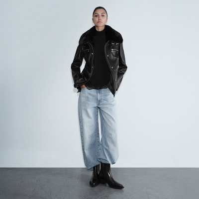 K15007 KADIN KÜRK YAKA MONT