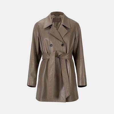 K15069 KADIN DERİ TRENÇKOT