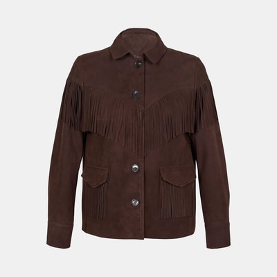 K15073 KADIN PÜSKÜLLÜ SÜET CEKET