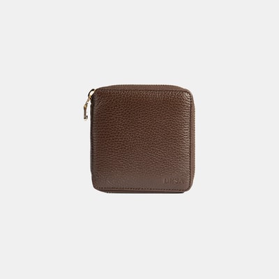 Kadın Acı Kahve Fermuarlı Deri Cüzdan