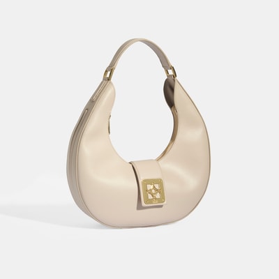 Kadın Açık Vizon Deri Omuz Çantası