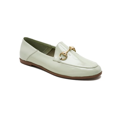 Kadın Açık Yeşil Rugan Deri Loafer