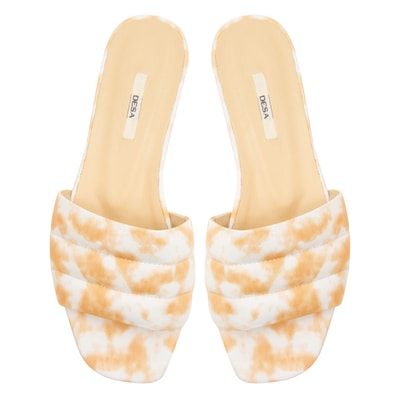 Kadın Batik Desenli Deri Terlik