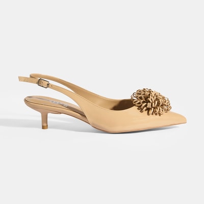 Kadın Bej Aksesuar Detaylı Topuklu Klasik Ayakkabı 