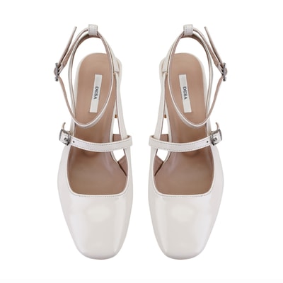 Kadın Bej Ayarlanabilir Tokalı Topuklu Deri Abiye