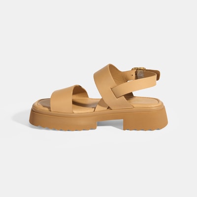 Kadın Bej Deri Sandalet