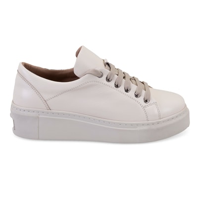 Kadın Bej Deri Spor Ayakkabı