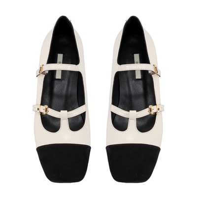 Kadın Bej Mary Jane Rugan Babet