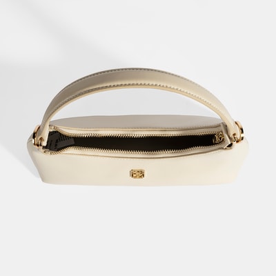 Kadın Bej Omuz Askılı Mini Deri El Çantası