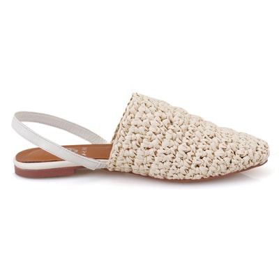 Kadın Bej Örgülü Terlik