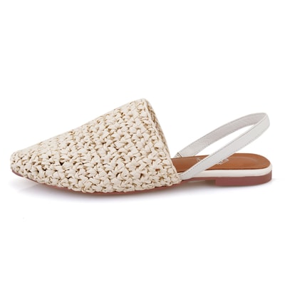 Kadın Bej Örgülü Terlik