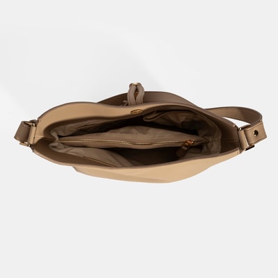 Kadın Bej Püskül Detaylı Omuz Çantası