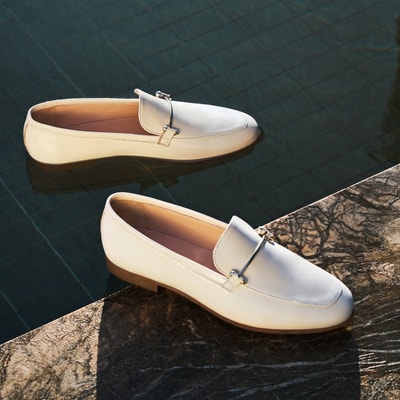 Kadın Bej Rugan Deri Loafer