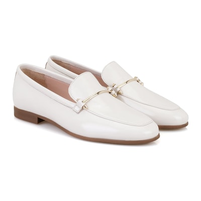 Kadın Bej Rugan Deri Loafer