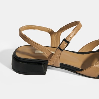 Kadın Bej Slingback Deri Günlük Ayakkabı