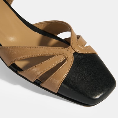 Kadın Bej Slingback Deri Günlük Ayakkabı