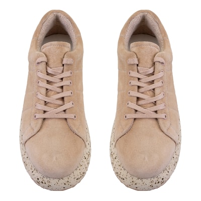 Kadın Bej Süet Deri Günlük Ayakkabı