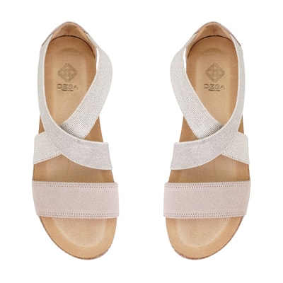 Kadın Bej Süet Deri Sandalet