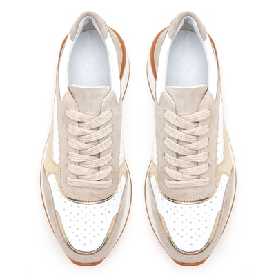 Kadın Bej Süet Deri Spor Ayakkabı