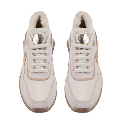 Kadın Bej Süet Deri Spor Ayakkabı