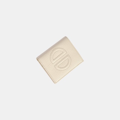 Kadın Beyaz D Logolu Deri Cüzdan