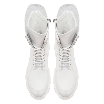 Kadın Beyaz Deri Bot