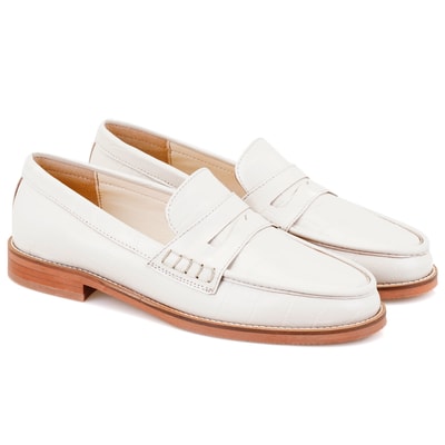 Kadın Beyaz Deri Loafer
