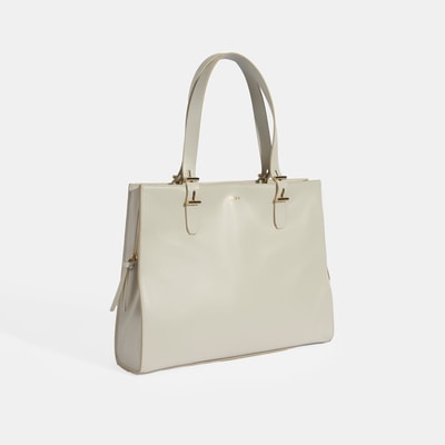 Kadın Beyaz Deri Omuz Çantası