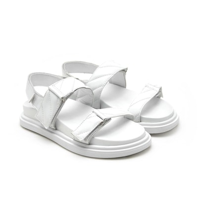 Kadın Beyaz Deri Sandalet