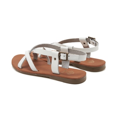 Kadın Beyaz Deri Sandalet