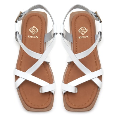 Kadın Beyaz Deri Sandalet