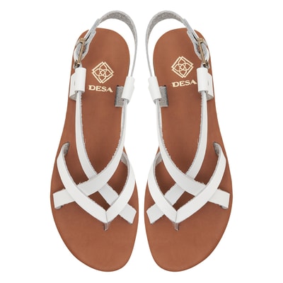 Kadın Beyaz Deri Sandalet