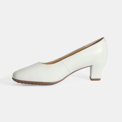 Kadın Beyaz DesaComfort Deri Klasik Topuklu Ayakkabı
