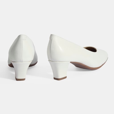 Kadın Beyaz DesaComfort Deri Klasik Topuklu Ayakkabı