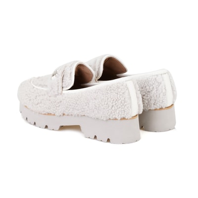 Kadın Beyaz Kürk Detaylı Günlük Ayakkabı